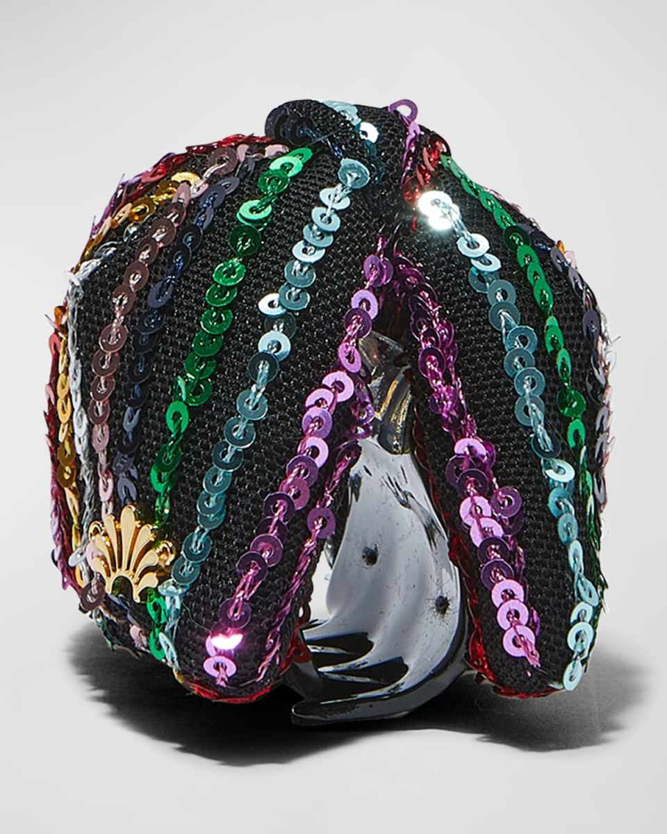 Simone Striped Sequin Claw Clip